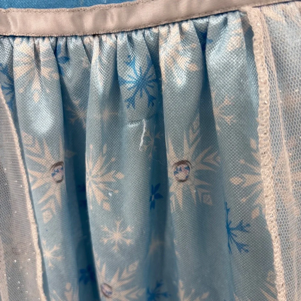 Disney Frozen Elsa Nightgown Kids 4T Blue Snowflake Princess Gown Sleepwear Cute
